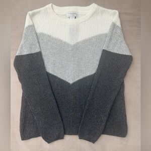 Design History Cream and Gray Chevron Sweater